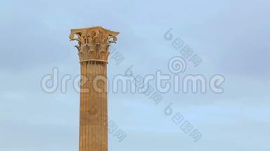 希腊首都雅典中心的奥林匹亚遗址，古庙遗迹